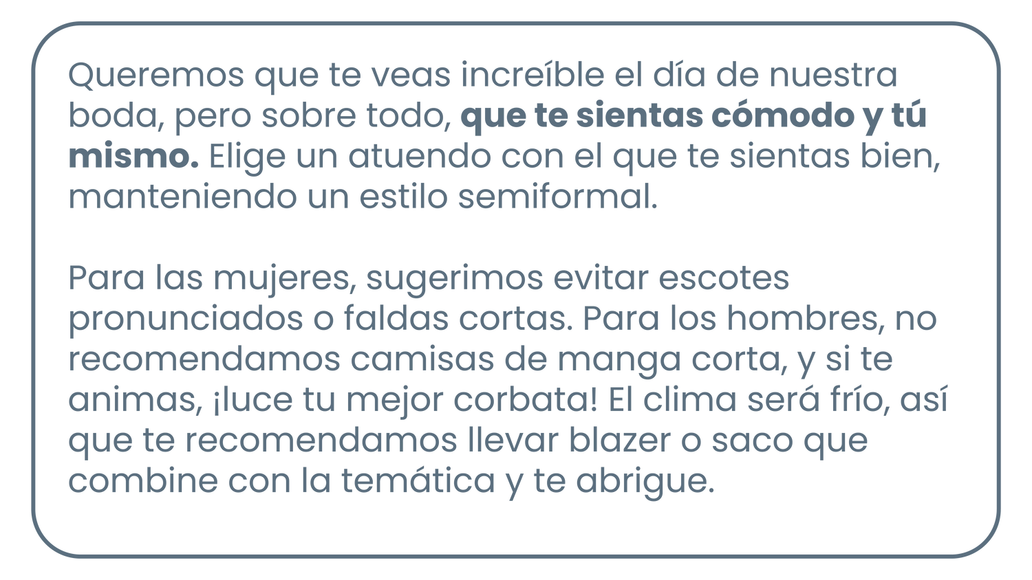 Descripción de vestimenta